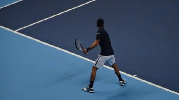 man playing tennis