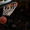 ball under basketball ring