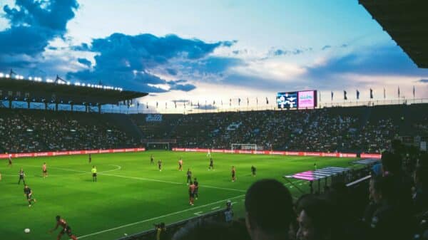 people watching soccer arena